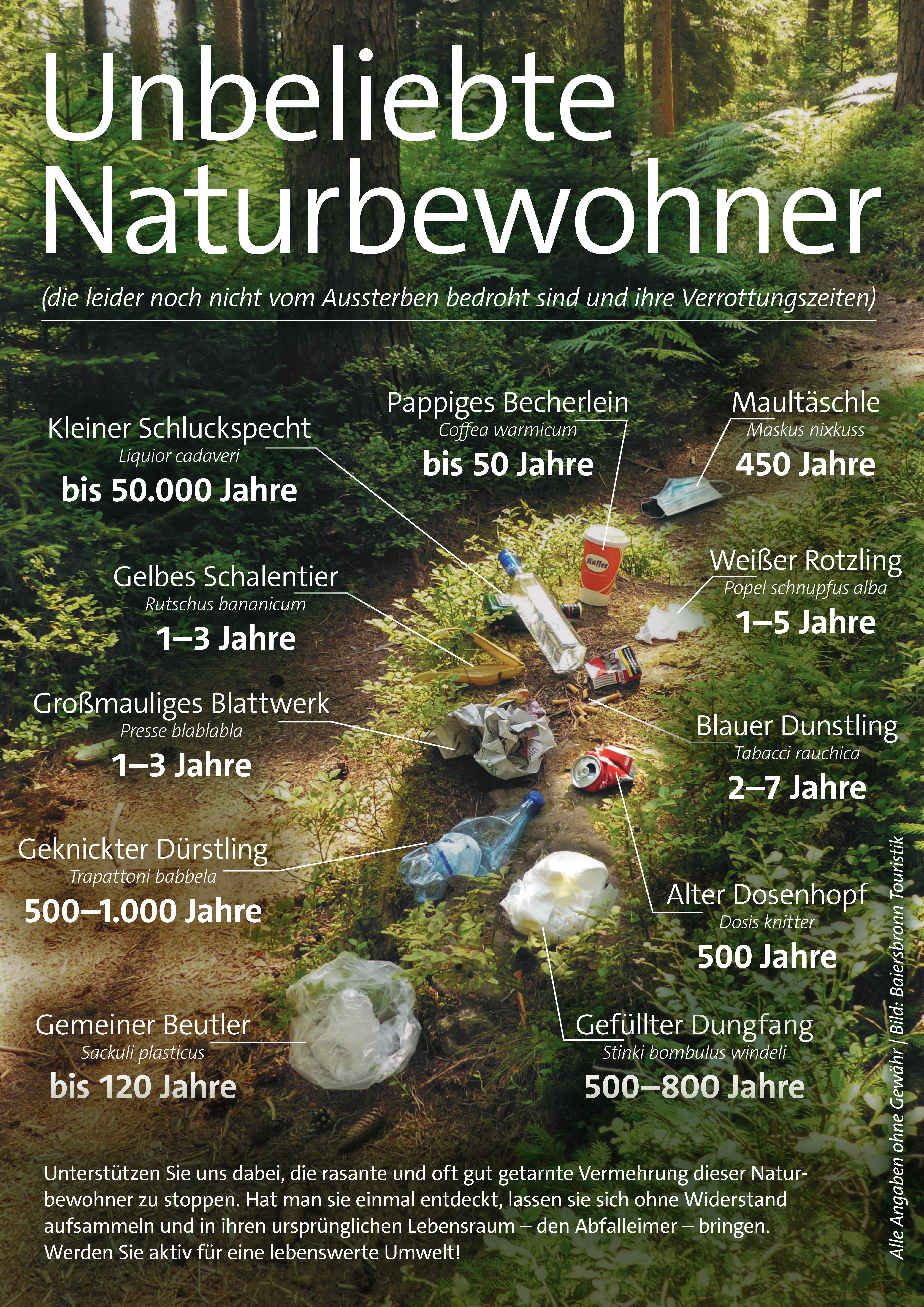 Plakat unbeliebte Naturbewohner